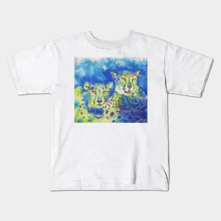 Cheetah acrylic painting Kids T-Shirt